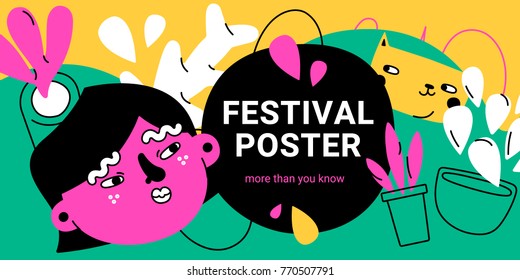 Vector festival banner. Design for  banners, wallpaper, flyers, invitation, posters, brochure, voucher discount