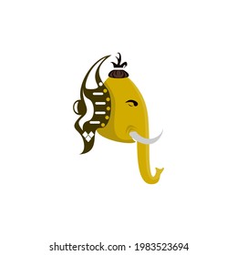 Vector festival elephant with jewels
