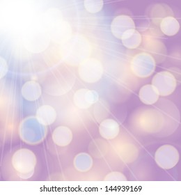 Vector festive anniversary poster. Elegant abstract background with bokeh defocused lights and stars.