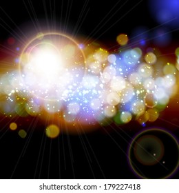 Vector festive background with defocused lights.