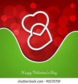 vector festive background for Valentine's Day with two hearts