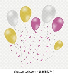 Balones vectoriales aislados en banner blanco
