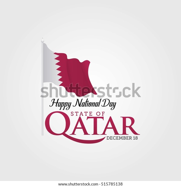 Vector Festive Banner Flags Qatar Inscription Stock Vector