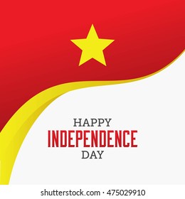 Vector festive banner with flags of The Vietnam and an inscription "Socialist Republic of Vietnam Independence Day.