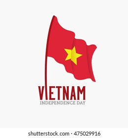 Vector festive banner with flags of The Vietnam and an inscription "Socialist Republic of Vietnam Independence Day.