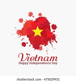 Vector festive banner with flags of The Vietnam and an inscription "Socialist Republic of Vietnam Independence Day.