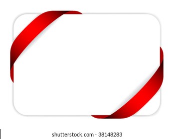 Vector festive card with ribbon