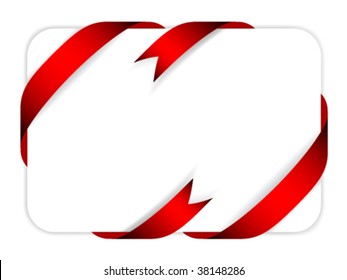 Tarjeta festiva vectorial con cinta