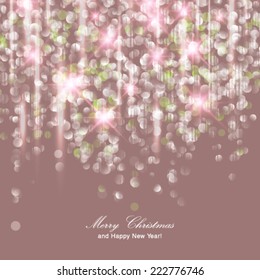 Vector festive Christmas background with sparking and place for text.