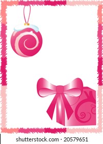 Vector Festive Christmas Greeting Card with Grunge Border