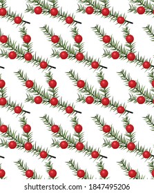 Vector festive Christmas or New Year seamless pattern in a Christmas tree. eps 10