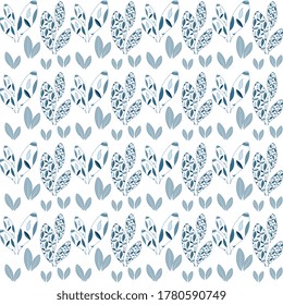 
Vector festive design from blue shades of beautiful leaves on a light background, artistic, textured. Beautiful tile, wrapper, cover, textiles, postcard, wallpaper.