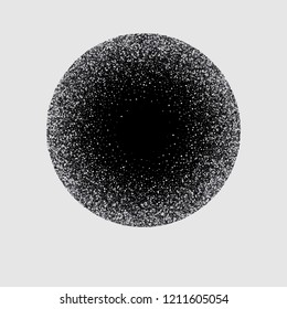 Vector festive element. Silver glitters on a black background in the shape of a circle