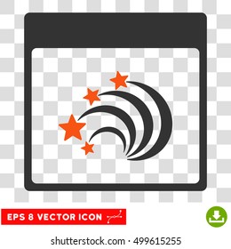 Vector Festive Fireworks Calendar Page EPS vector pictogram. Illustration style is flat iconic bicolor orange and gray symbol on a transparent background.