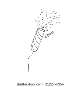 Vector festive fireworks, fireworks, splashes, sparks, flower. A simple vector illustration of an explosion isolated on a white background. Doodle style.