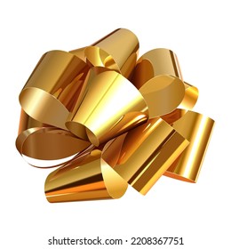 Vector Festix Golden Bow aislado en fondo blanco