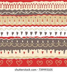 Vector festive hand drawn Christmas seamless pattern.