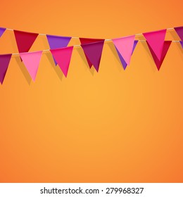 vector festive illustration of bunting flags. decorative elements for design