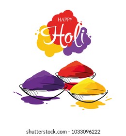 vector festive illustration. holiday paint and color in India holi. Holi festival of colors. graphic design