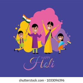 vector festive illustration. holiday paint and color in India holi. Holi festival of colors. graphic design