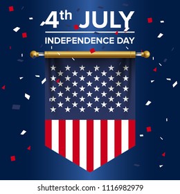 vector festive illustration of independence day in United States celebration on July 4. vector design elements of the national day. holiday graphic icons. National day