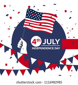 vector festive illustration of independence day in United States celebration on July 4. vector design elements of the national day. holiday graphic icons. National day