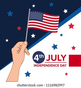 vector festive illustration of independence day in United States celebration on July 4. vector design elements of the national day. holiday graphic icons. National day