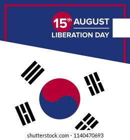 vector festive illustration of independence day in South Korea celebration on August 15. vector design elements of the national day. holiday graphic icons. National day
