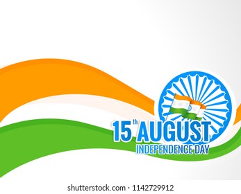 vector festive illustration of independence day in India celebration on August 15.
