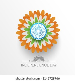vector festive illustration of independence day in India celebration on August 15.