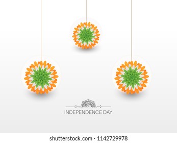 vector festive illustration of independence day in India celebration on August 15.