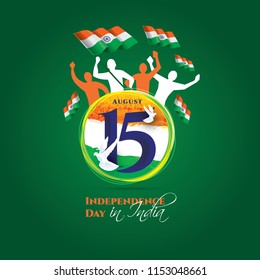 vector festive illustration of independence day in India celebration on August 15. vector design elements of the national day. holiday graphic icons. National day