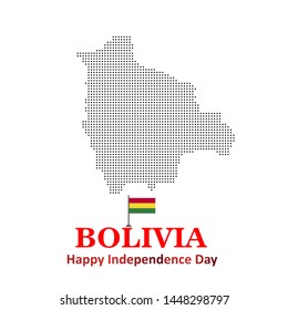 vector festive illustration of independence day in Bolivia celebration on August 6. vector design elements of the national day. holiday graphic icons. National day