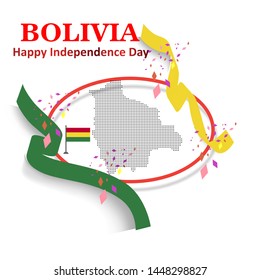 vector festive illustration of independence day in Bolivia celebration on August 6. vector design elements of the national day. holiday graphic icons. National day
