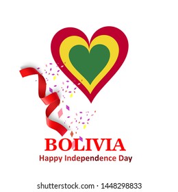 vector festive illustration of independence day in Bolivia celebration on August 6. vector design elements of the national day. holiday graphic icons. National day