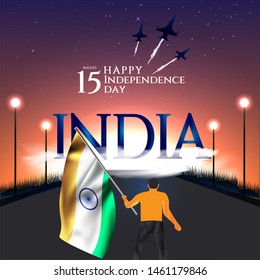vector festive illustration of independence day in India celebration on August 15. vector design elements of the national day. holiday graphic icons. National day