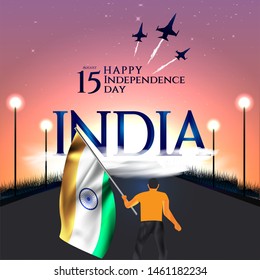 vector festive illustration of independence day in India celebration on August 15. vector design elements of the national day. holiday graphic icons. National day