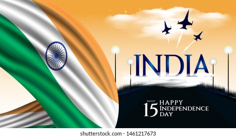 vector festive illustration of independence day in India celebration on August 15. vector design elements of the national day. holiday graphic icons. National day