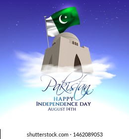 vector festive illustration of independence day in Pakistan celebration on August 14. vector design elements of the national day. holiday graphic icons. National day