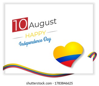 Vector festive illustration of independence day in Ecuador celebration on August 10. vector design elements of the national day. National day
