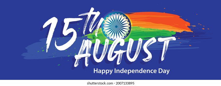Vector Festive Illustration of Independence Day in India Celebration on August 15. Website Header or Banner Design.