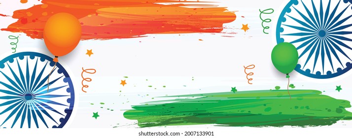 Festividad vectorial Ilustración del Día de la Independencia en la celebración de India el 15 de agosto. Cabecera de sitio web o diseño de banner.