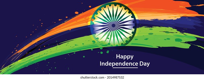 Vector Festive Illustration of Independence Day in India Celebration on August 15. Website Header or Banner Design.
