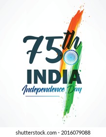 Vector Festive Illustration of Independence Day in India Celebration on August 15. 75th India Independence Day.