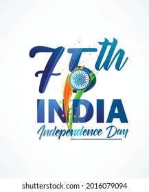 Vector Festive Illustration of Independence Day in India Celebration on August 15. 75th India Independence Day.