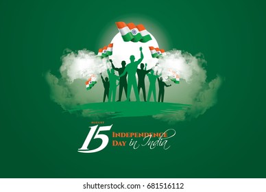 vector festive illustration of independence day in India celebration on August 15. vector design elements of the national day. holiday graphic icons. National day