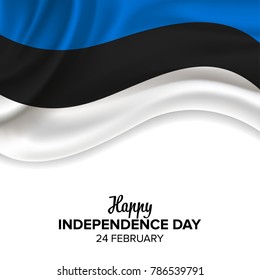 vector festive illustration of independence day in Estonia celebration on February 24. vector design elements of the national day. holiday graphic icons. National day