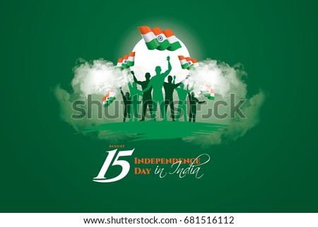vector festive illustration of independence day in India celebration on August 15. vector design elements of the national day. holiday graphic icons. National day