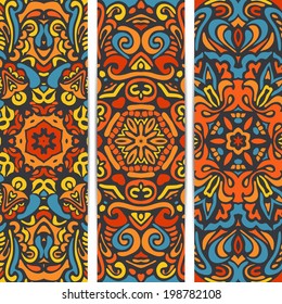 Vector festive kaleidoscopic abstract ethnic banner background