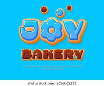 Vector Festive sign Joy Bakery. Sweet Cake Font. Delicious Donut style  Alphabet Letters and Numbers set.